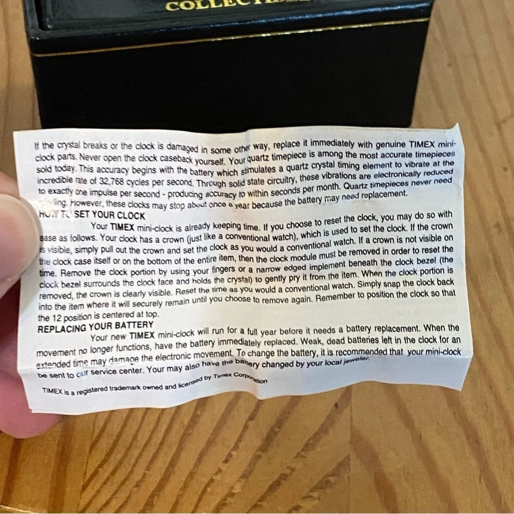 Timex Collectable Mini-Clock